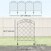Outsunny 11.4' Garden Fence, Steel Fence Panels, Pack of 4, Black