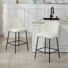 HOMCOM 27" Counter Height Modern Bar Stools Set of 2 with Back, Cream White