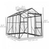 Outsunny 6' X 8' Polycarbonate Greenhouse Aluminium Walk-in Green House|Outsunny 6' X 8' Serre En Polycarbonate Serre A Etages En Aluminium