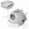 Pawhut Enclosed Cat Litter Box, Covered Litter Box With Lid And Scoop, Cat Box Enclosure With Pull-o|Pawhut Bac A Litiere Couvert, Bac A Litiere Avec Couvercle, Tiroir Ferme Et Lucarne Pour Chats, Faci