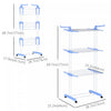 Homcom Foldable Clothes Drying Rack With 2 Side Wings 4 Castors|Homcom Etendoir A Linge Pliable Avec 2 Ailes Laterales, 4 Roulettes