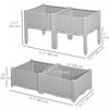 Outsunny 4-piece Elevated Flower Bed Vegetable Herb Planter Plastic Grey|Outsunny 4 Pieces Lit De Fleurs Sureleve Planteur D'herbes Vegetales