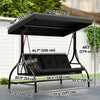 Outsunny 3 Seater Patio Swing Chair with Canopy Convertible Porch Swing Bed