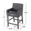 Lewis 26" Seat Height Counter Stool With Upholstered Fabric And Solid Wood Legs - Charcoal | Tabouret De Comptoir Lewis Hauteur D’assise 66 cm – Tissu Rembourre Et Pieds En Bois Massif - Charbon