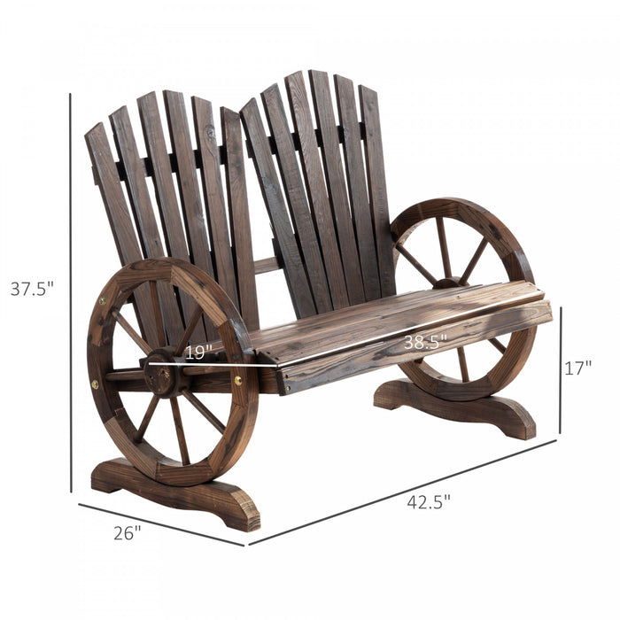 Outsunny Garden Bench, Carbonised Finish