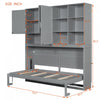 Ethan Space-Saving Murphy Bed with Storage and Foldable Design,Twin Size,Grey Twin Bed  | Ethan Lit escamotable gain de place avec rangement et design pliable, Taille simple, Gris