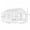 Outsunny 20'x13' Heavy Duty Party Tent, Portable Sun Shelter With Sidewalls W|Tente De Fete Tube En Acier Galvanise 600x400x280cm Tente Reception Mariage Chapiteau Blanc 05