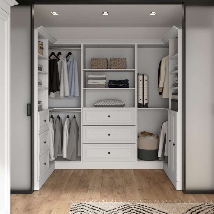 Bestar Versatile 108 W U-Shaped Walk-In Closet Organizer - White