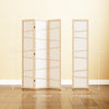 HOMCOM Folding Room Divider, 3 Panel Privacy Screen, Natural Wood