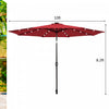 Costway 10' Solar LED Lighted Patio Market Umbrella Tilt Adjustment Crank