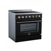 Forno Galiano 36 Inch Freestanding Electric range, 5 radiant burners, 5.36 cu.ft., Black - FFSEL6083-36BLK Electric Range | Cuisiniere electrique Galiano de 36 po, 5 foyers radiants, 5,36 pi³, noir – FFSEL6083-36BLK