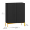 HOMCOM Modern Shoe Storage Cabinet Shoe Cabinet with Soft-Close Doors Black