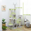 Pawhut 73.5" Tall Cat Tree, Multi-level Cat Tower For Indoor Cats With Scratching Posts, Cat Condos,|Pawhut Arbre A Chat 73.5", Tour A Plusieurs Niveaux Pour Chats D'interieur Avec Griffoirs, Condos Po