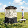 Outsunny Camping Shower Tent with Solar Shower Bag and Carrying Bag, Black