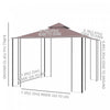 Outsunny 10'x10' Garden Gazebo Patio Canopy Portable Party Event Backyard W/ Mosquito Netting Coffee|Abri De Jardin Outsunny 10'x10' Auvent De Terrasse Fete Portative Cour Arriere De L'evenement Avec M