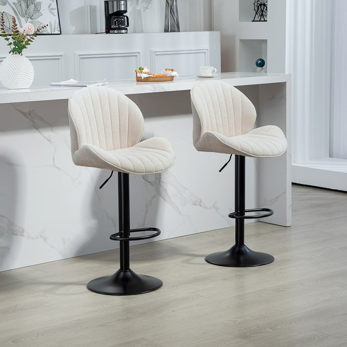 HOMCOM Bar Stools Set of 2, Swivel Counter Height Barstools with Back
