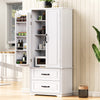 Angela 71" Adjustable Shelves Pantry Cabinet With 2 Drawers - White | Armoire De Rangement Angela 71" Avec Etageres Reglables Et 2 Tiroirs - Blanche
