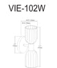 Dainolite Vienna 2 Light Incandescent Wall Sconce Aged Brass Clear Ribbed Glass Lamp|Applique murale Vienna de Dainolite en verre côtelé transparent, avec fini laiton vieilli et 2 ampoules incandescentes