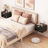 HOMCOM Floating Nightstands Set of 2 with Fluted Drawer Open Shelf Black
