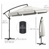 Outsunny 11ft Offset Hanging Patio Umbrella For Backyard, Cream White