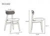 Colbert Industry Chic Cane Back Wood Upholstered Dining Chair in Black and Gray - Set of 4 | Chaise de salle a manger Colbert Industry Chic a dossier cannage en bois et assise rembourree, noir et gris - Lot de 4