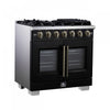 Forno Capriasca 36" Black Gas Range 5.36 cu.ft -FFSGS6460-36BLK | Cuisiniere a gaz noire Capriasca 36 pouces, 5,36 pi³ – FFSGS6460-36BLK
