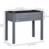 Outsunny 34"x18"x30" Elevated Planter Box With Legs Wooden Patio Raised Garden Bed Outdoor Flower St|Outsunny Jardiniere Surelevee Avec Pieds, 34" X 18" X 30", Jardiniere Surelevee En Bois, Auto-draina