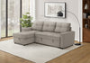 Sleeper Sofa, 90" Length, Convertible Sofa Bed, Storage Chaise, Light Brown Fabric Sleeper Sofa | Canape Lit, 90" Longueur, Canape-Lit Convertible, Chaise De Rangement, Tissu Marron Clair