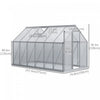 Outsunny 12' X 6' Aluminum Greenhouse Polycarbonate Walk-in Garden Greenhouse Kit With Adjustable Ro|Outsunny 12' X 6' Outsunny Kit De Serre De Jardin En Polycarbonate Avec Event De Toit Reglable, Gout