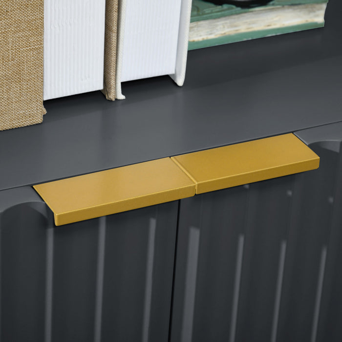 HOMCOM Accent Cabinet w/ Gold Leg for Living Room Dining Room Hallway Black