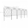 Outsunny 10' Garden Fence, Metal Border Flower, Pack of 5, Black