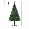 Homcom 5ft Artificial Christmas Tree With Decoration Ornament And 420 Branch Tips|Homcom Sapin De Noel Artificiel De 1.5 M Avec Ornement De Decoration Et 420 Pointes De Branches