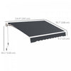 Outsunny 10' X 6.5' Retractable Awning With LED Lights, Uv40+, Dark Grey|Outsunny Auvent Retractable 10' X 6.5' Avec Lumieres LED, Uv40+, Gris