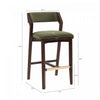 Patricia Modern Wood Upholstered Barstool in Turtle Green Bar Stool | Tabouret de bar moderne Patricia en bois avec revetement en tissu vert tortue