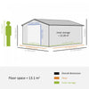 Outsunny 11' X 13' Garden Storage Shed With Double Sliding Door And 4 Ventilation Slots, Garden Tool|Outsunny 11' X 13' Remise A Outils De Jardin Avec 4 Fentes D'aeration Jaune