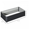 Outsunny 4' X 2' X 1' Raised Garden Bed, Galvanized Steel Planter Box For Vegetables, Flowers, Herbs|Outsunny Parterre De Fleur Rectangulaire Potager De Jardin Jardinieres Bac A Fleurs Panneaux Modulab