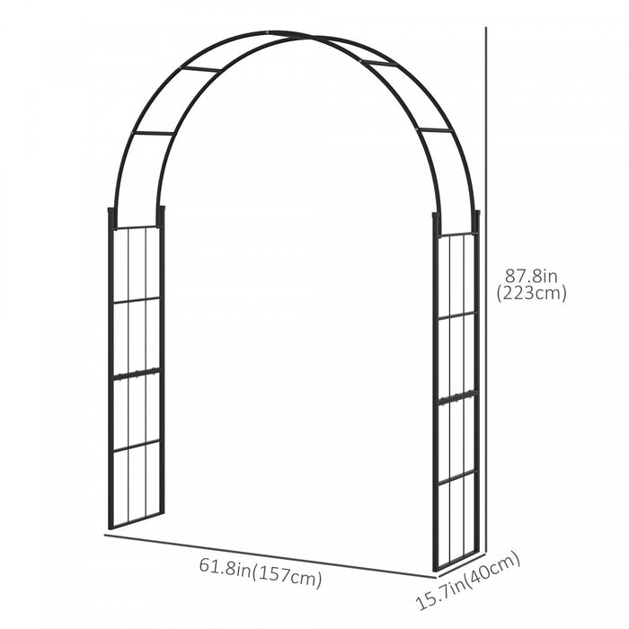 Outsunny 7ft Garden Arch Trellis, Outdoor Wedding Arbor For Roses, Vines