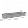Outsunny 7.9' X 2' X 1' Galvanized Raised Garden Bed Kit, Metal Elevated Planter Box With Safety Edg|Outsunny Kit De Jardiniere Surelevee Galvanisee De 7.9' X 2' X 1'', Jardiniere Surelevee En Metal Av