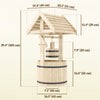 Outsunny Wishing Well Outdoor Wooden Planter with Hanging Bucket, Natural