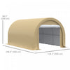 Outsunny 10' X 16' Carport Storage Tent Anti-uv Pe Portable Garage, Beige|Outsunny 10' X 16' Carport Storage Tent Anti-uv Pe Portable Garage, Beige