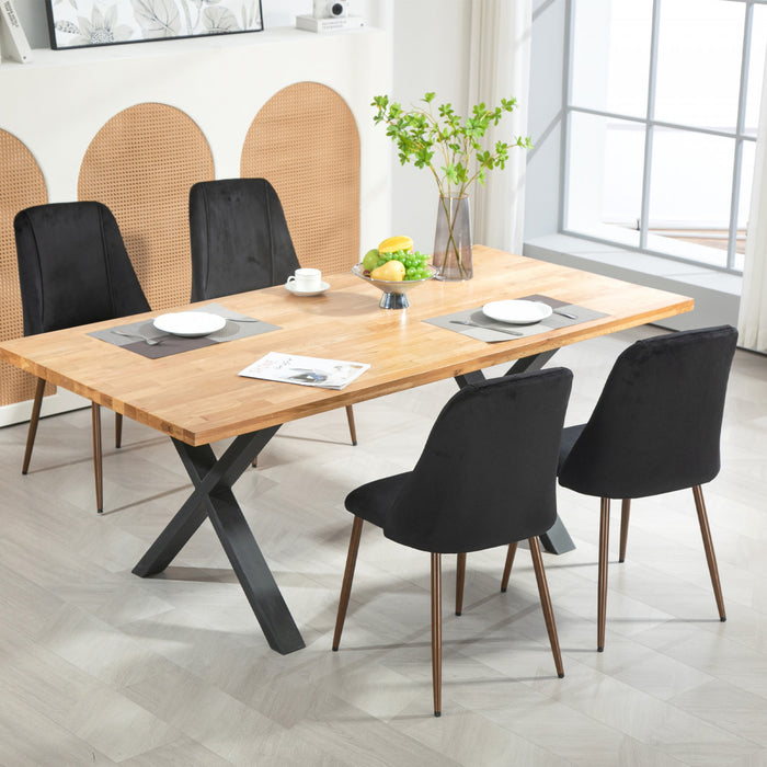HOMCOM Dining Chairs Set of 4, Velvet Accent Chair, Black