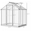 Outsunny 4' X 6' X 6.4' Walk-in Garden Greenhouse Polycarbonate Panels Plants Flower Growth Shed Col|Outsunny 4'x6,2'x6,4' Walk-in Serre De Jardin Panneaux De Polycarbonate Plantes Croissance Des Fleur