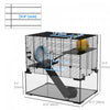 Pawhut Hamster Cage, Gerbil Cage With Glass Basin, Ramps, Platforms, Hut, Exercise Wheel, For Syrian|Pawhut Cage A Hamster 23.6" L X 15.7" L, Cage A Gerbilles Avec Bassin En Verre, Rampes, Plates-forme