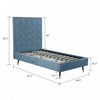 Crosby Modern Upholstered Velvet Twin Bed in Blue | Lit simple moderne Crosby en velours bleu