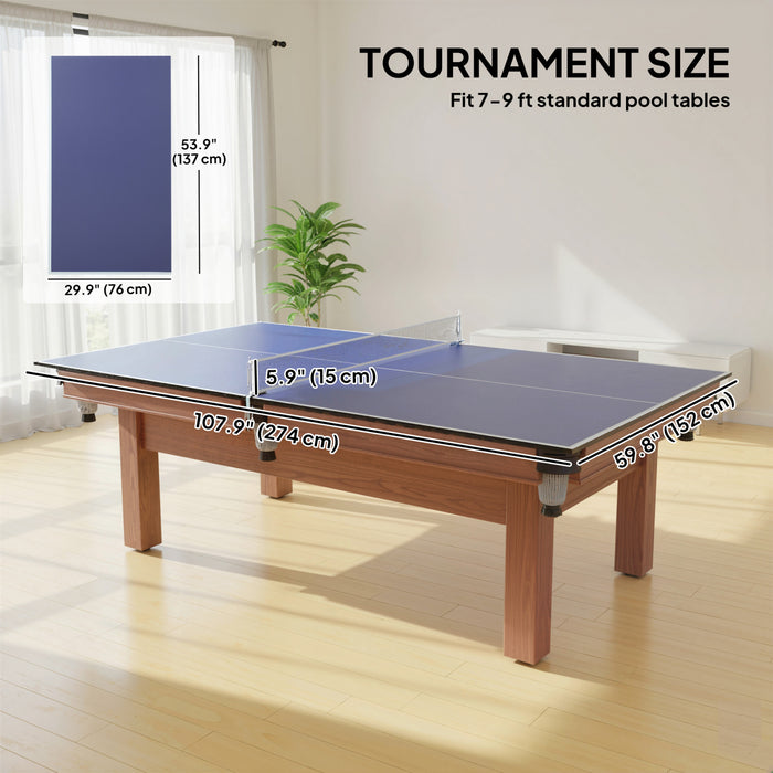 Soozier 9 ft Folding Table Tennis Ping Pong Table Conversion Top with Net