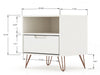 Rockefeller Mid-Century Modern 20" Nightstand in White (1-Drawer) - Set of 2 | Table de nuit Rockefeller Mid-Century Modern 20" en blanc (1 tiroir) - Lot de 2
