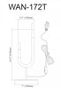 Dainolite Wand 2 Light Table Lamp Matte Black/Aged Brass Finish|Lampe de table Wand de Dainolite avec fini noir mat et laiton vieilli, et 2 ampoules