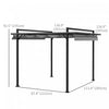 Outsunny 10' X 10' Retractable Pergola Canopy, Garden Gazebo Outdoor Shade Shelter For Grill, Patio,|Outsunny Auvent De Pergola Retractable 10' X 10', Abri D'ombrage Exterieur Pour Tonnelle De Jardin P