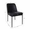 Loft Contemporary Vegan Leather Metal Side Chair in Black - Set of 2 | Chaise laterale contemporaine Loft en cuir vegetalien et metal noir - Lot de 2