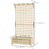Outsunny Wood Planter with Trellis Privacy Screen Narural Wood